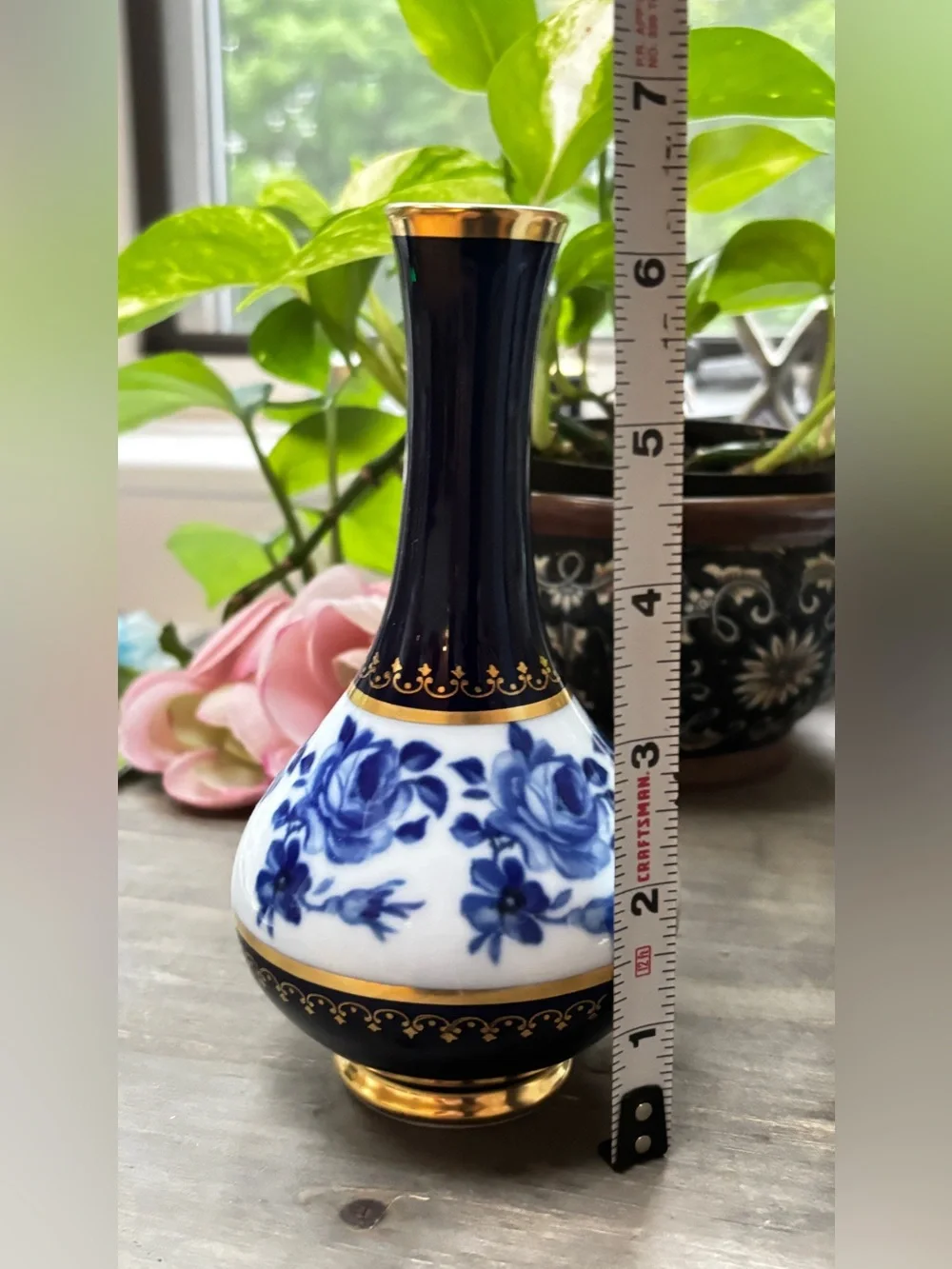 Vintage Cobalt Vase with Gold Accents, Royal Porzellan Bavaria KPM